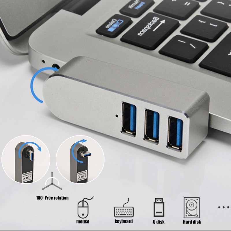 Wireless 3 in 1 USB 3.0 Hub For Laptop Adapter PC Computer USB Charge Hub Notebook Splitter Extension Dell Lenovo HP Accessories