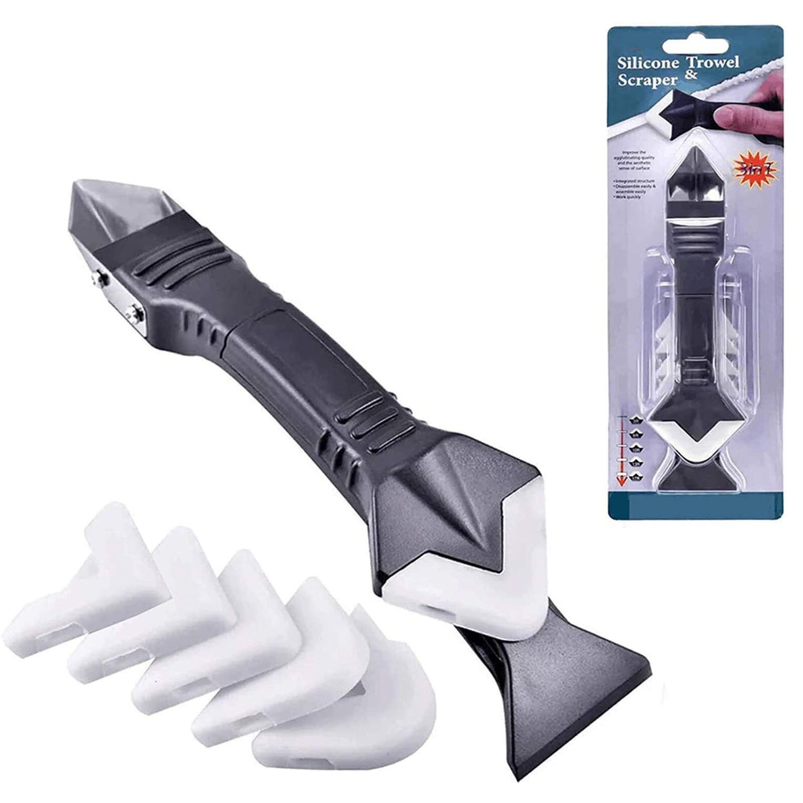 Glad Schraper Grout Kit Tools Siliconen Spatel Hoek Schrapen Naad Tool 5In1 Siliconen Remover Kalefateren Finisher Kit: C
