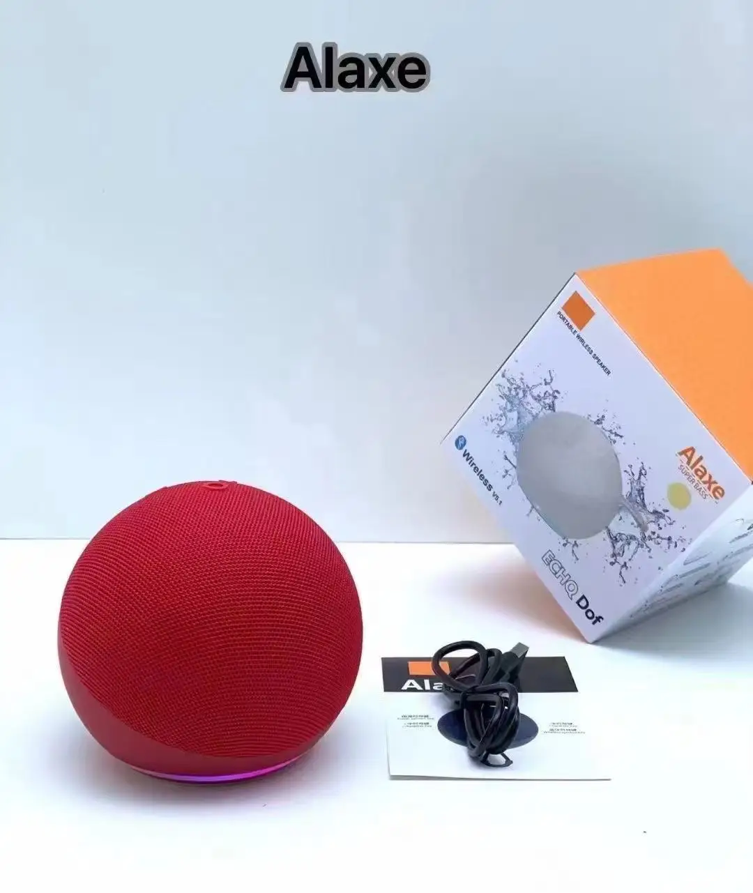 Kleine bluetooth speaker echo dot 5th draadloze bluetooth mini-luidspreker voor buiten, subwoofer voor thuis: Rood