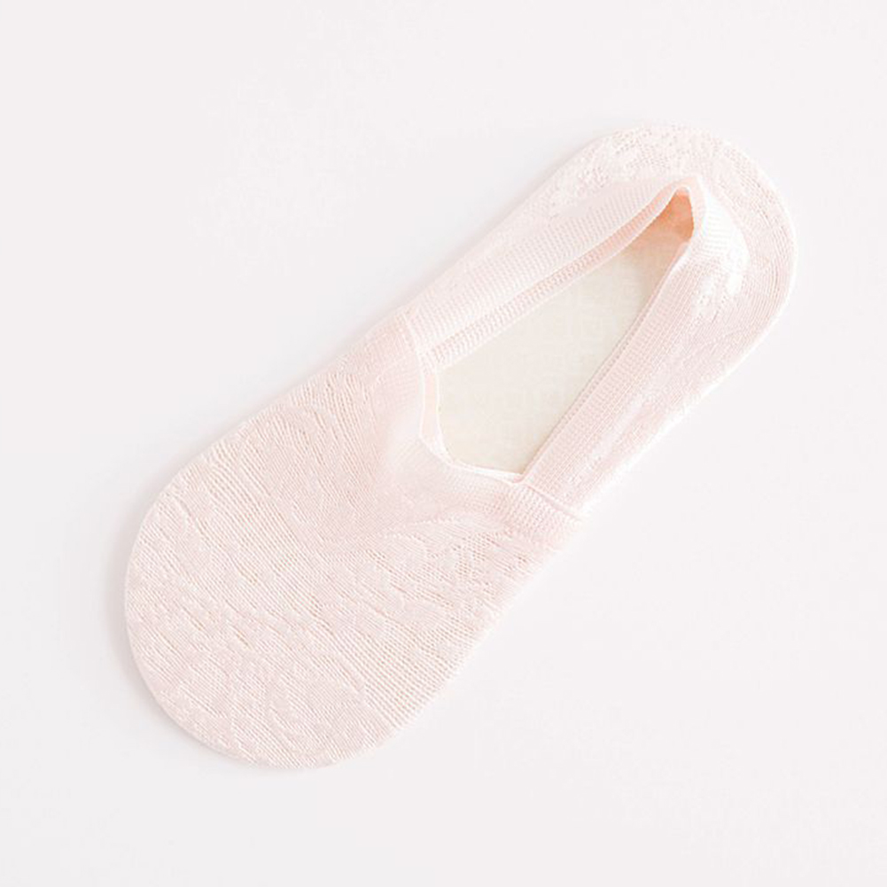 Invisible Boat Socks Womens Lace Non-Slip Invisible Low Cut Socks Toe Ankle Sock Dark Nude Nude Summer Lady Acc: Pink