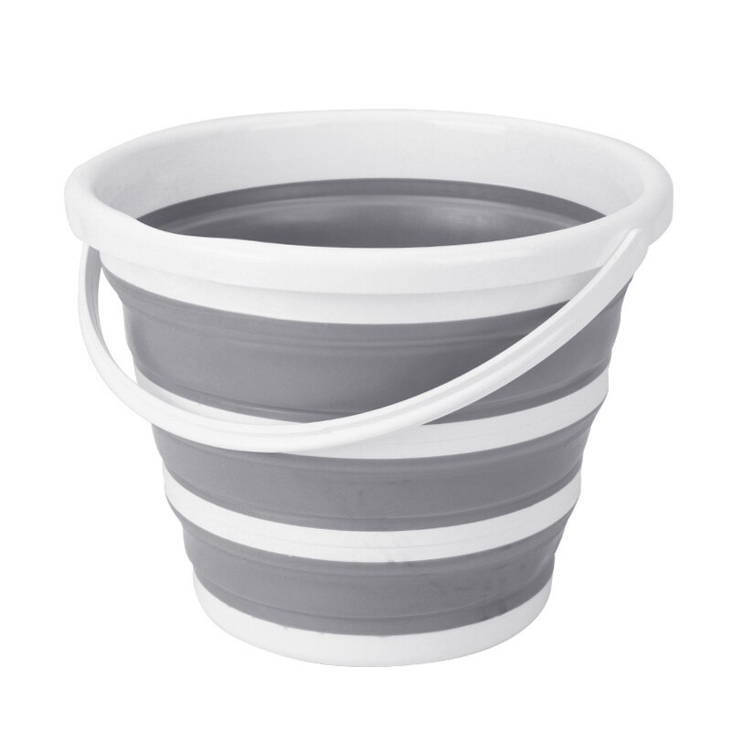 Portable Folding Bucket Foldable Basin Tourism Outdoor Collapsible Plastic 10L Water Bucket Fishing Camping Car Wash Bucket: Dark Gray