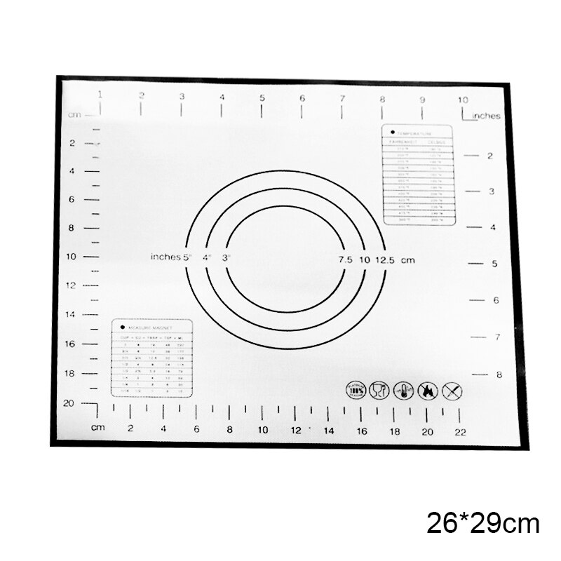 4 Size Silicone Baking Mat Pizza Dough Maker Pastry Kitchen Gadgets Cooking Tools Utensils Bakeware Kneading Accessories: 29x26cm