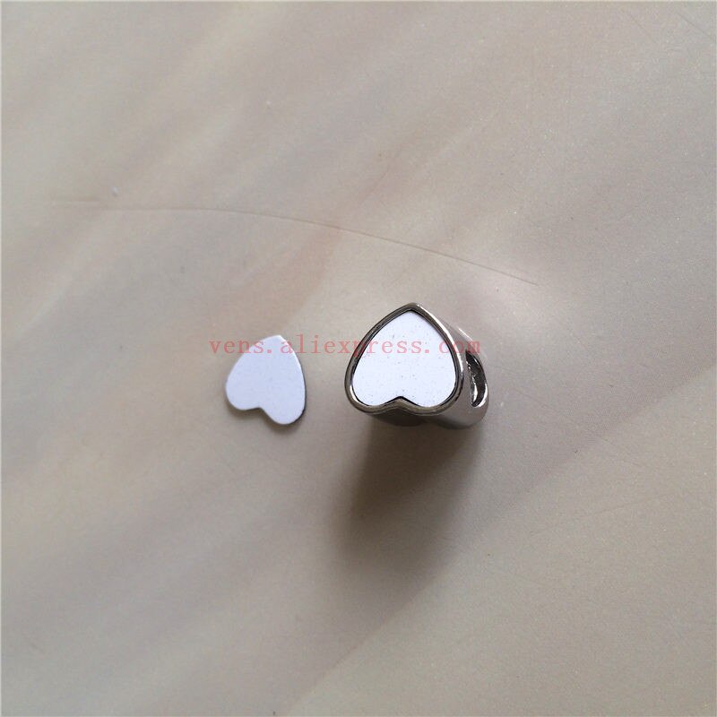 sublimation blank heart charms photo bead metal charm for valentine's Day transfer printing consumables 10pieces/lot