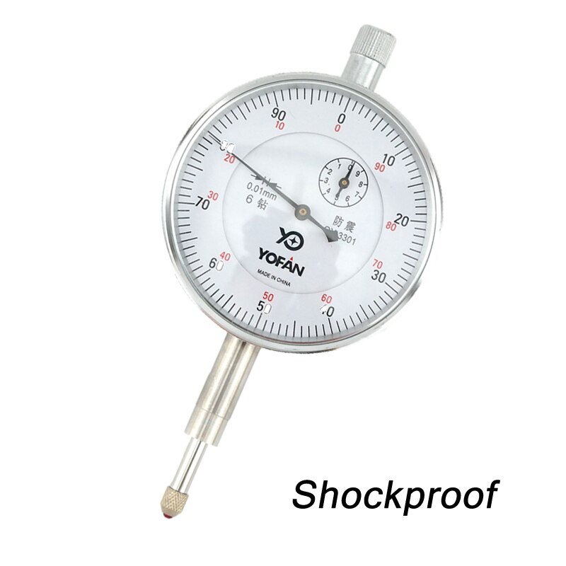 Accurate Dial Gauge Test Indicator Precision Metric with Dovetail Rails Mount 0-40-0 0.01mm Universal Measuring Instrument Tool: Yellow