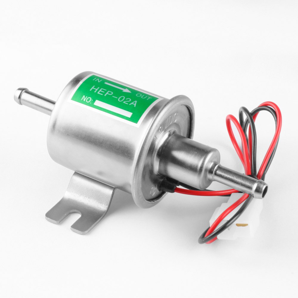 12v hep -02a kolv typ gas dieselbränsle inline elektrisk lågtrycksbränslepump: Silver 12v