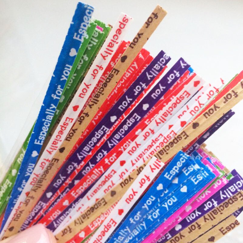 Lot de 500 cravates d'emballage scellées en sachet de bonbons, biscuits, pour emballage de , à faire soi-même, pour fête de mariage, boulangerie, spécialement torsadées, décoration de maison