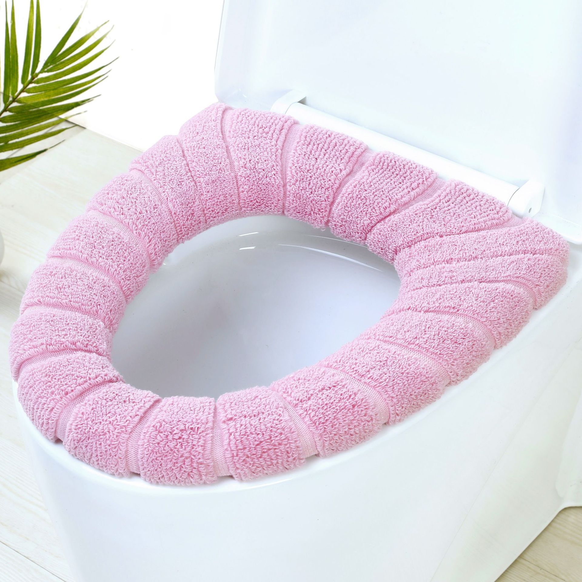 Thickened toilet seat cushion soft and soft acrylic washable cushion household decorative toilet cushion cushion seat cover toil: Pink