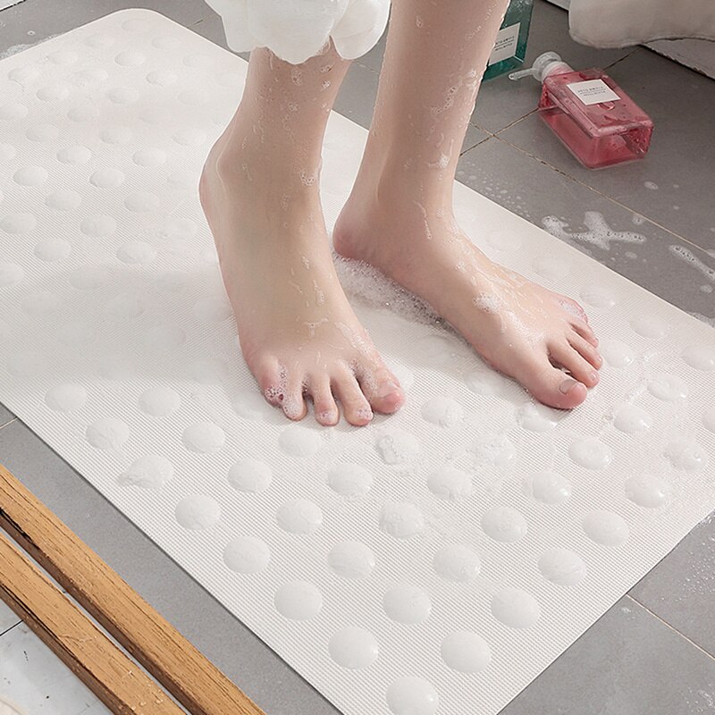 Eco-friendly 40*70cm Soft Rubber Bath Mat Non Slip Bathroom Carpet Set Waterproof Rug Shower Floor Pad with Suction Cup