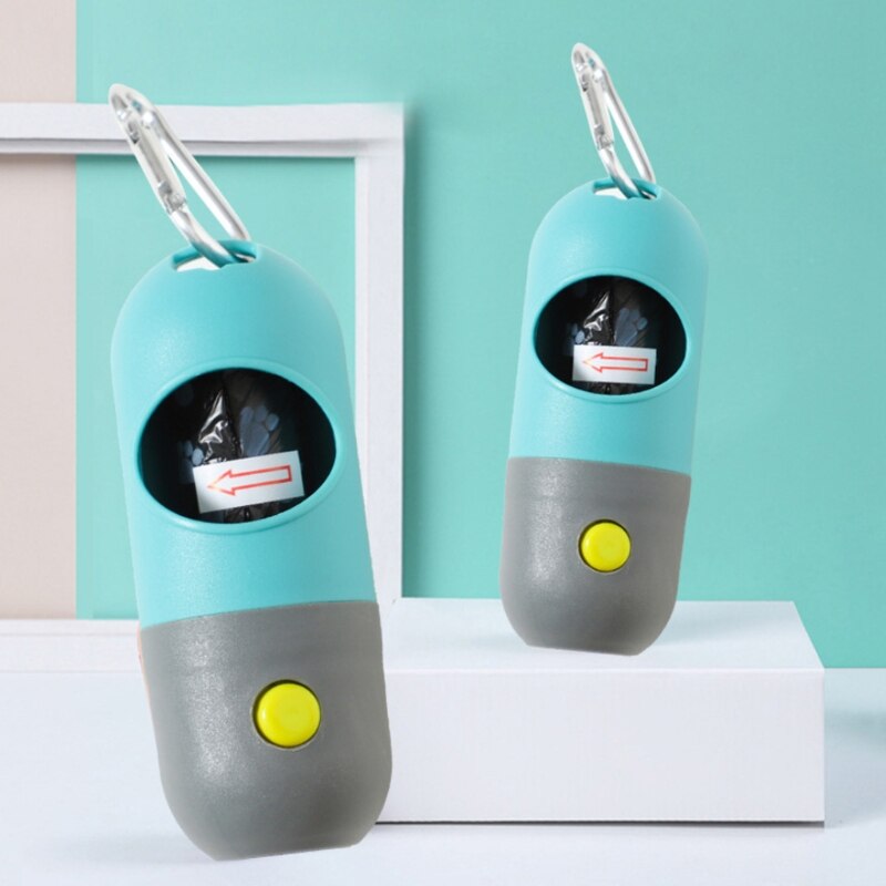 Porte-sacs à merde pour chien, organisateur avec lampe de poche Led, sacs à merde pour chien, distributeur pour laisse d&#39;animal de compagnie, comprend 1 rouleau de sacs à déchets