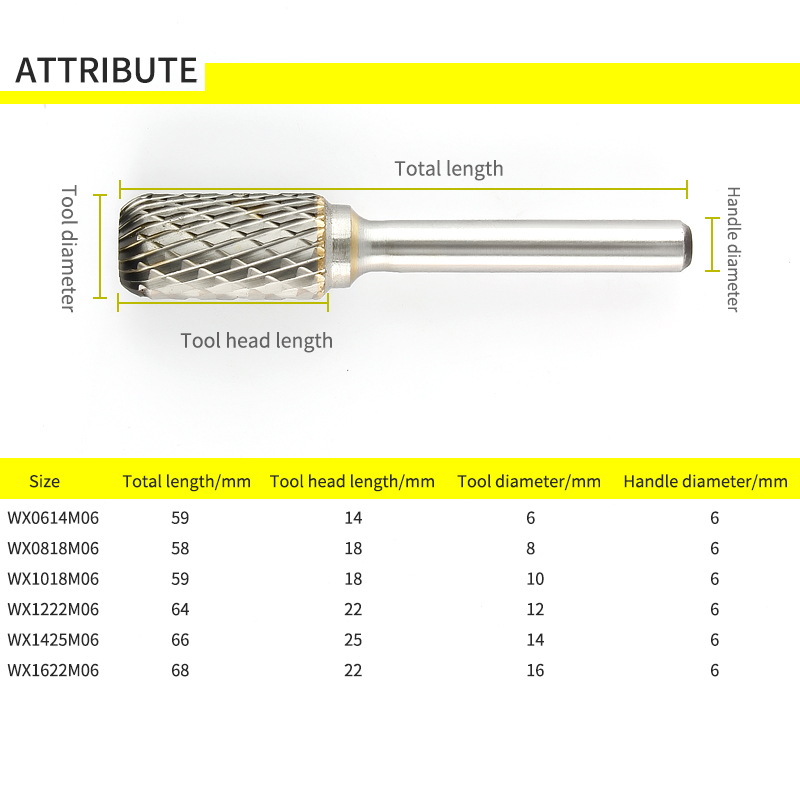 Tête d'alésage rotative, cylindrique, Semi-circulaire, en alliage d'acier au tungstène, tête de meulage, fraise à bois en forme de W, 1 pièce