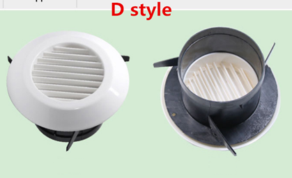 ABS Indoor Air Venting Cap Fresh Air Ventilation Cap Air Conditioning Exhaust Vents Against Insects Bird Plastic Round Vent Cap: D-150