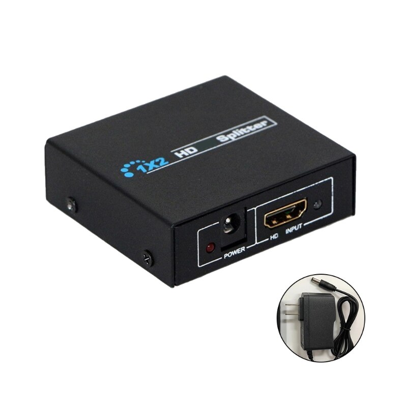594F HDMI-compatible Splitter 1 in 2 Out Signal Decoder 1080P 4K 1x2 Power Signal Amplifier for 3D HDTV DVD PS3 X-box