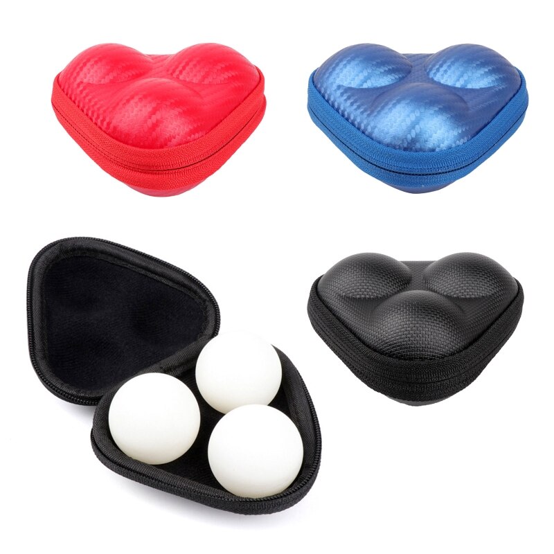 Trendy PU Leather 3 Ping-pong Balls Storage Box Table Tennis Box Storage Case Waterproof for Sport Training Accessories