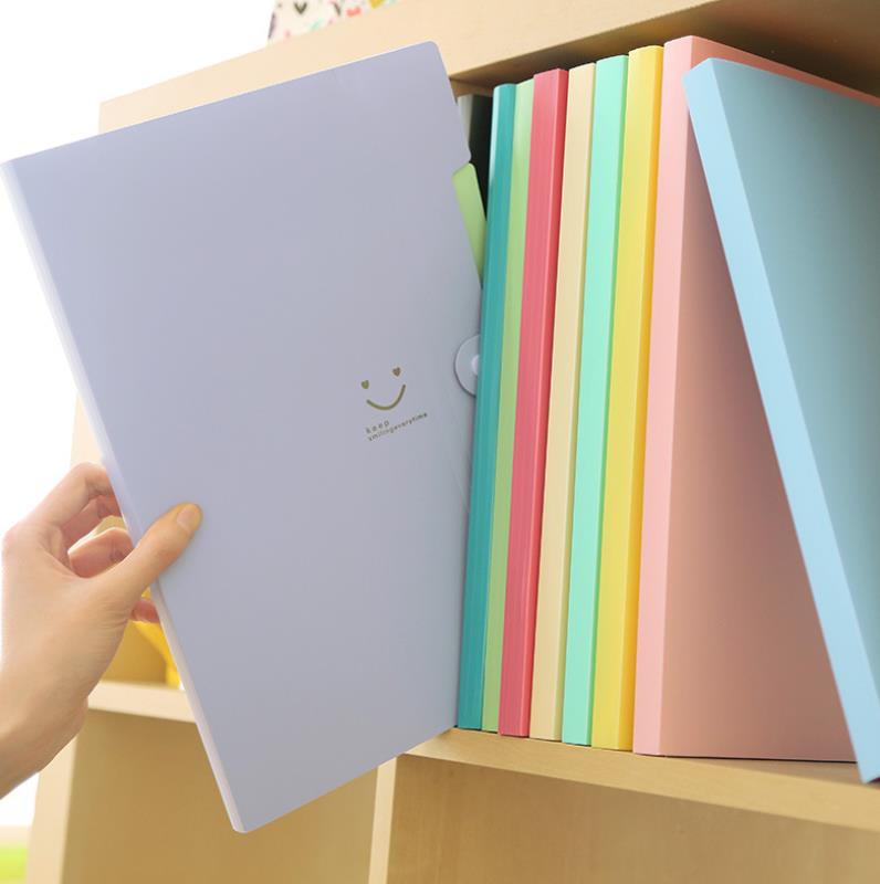 Expanding File Folders 5 Pockets Document Organizer A4 Letter Size Plastic File Folder with Labels Document Holder