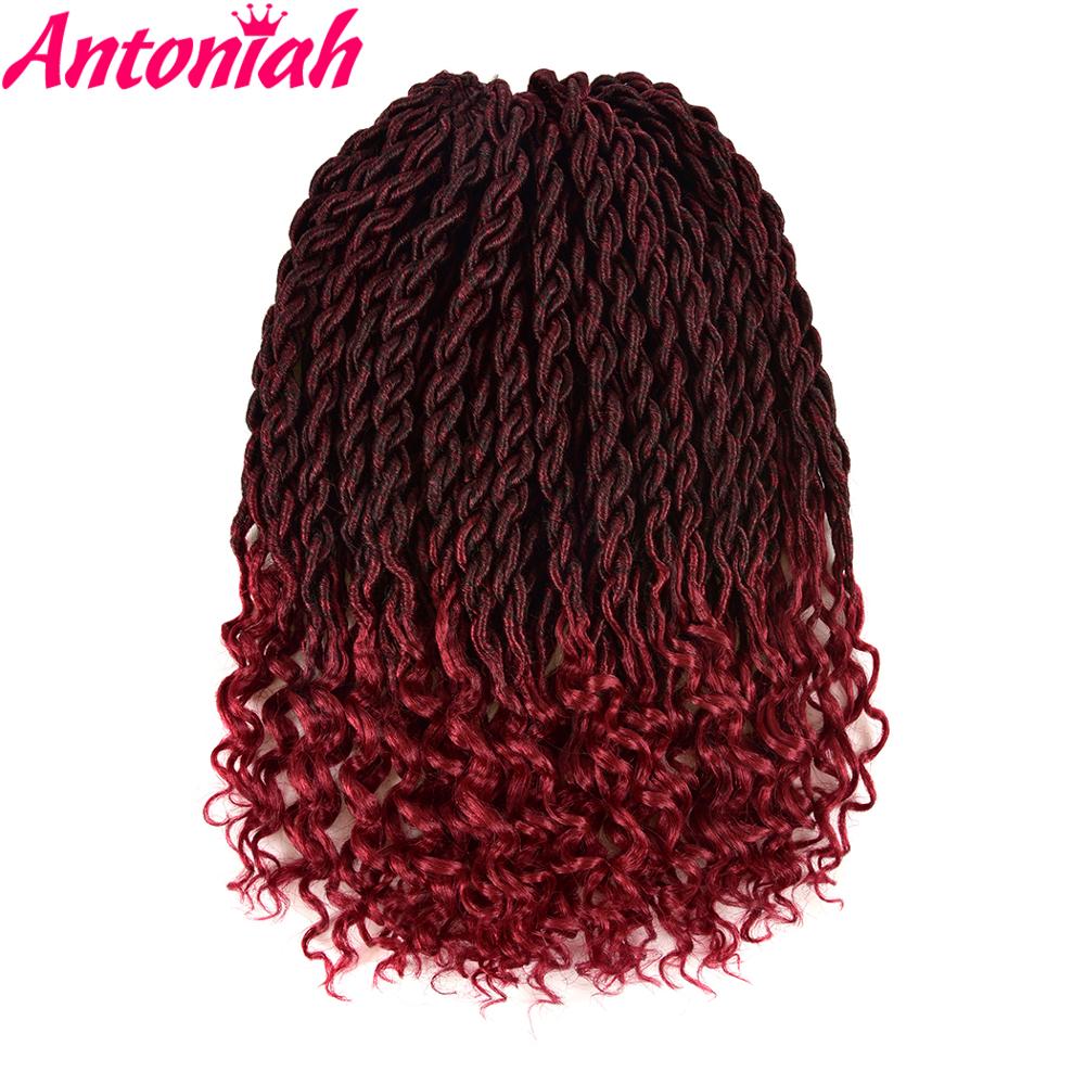 Antoniah bohemian faux locs tresse au crochet bouclée 24 brins extensions de tresses ombrées cheveux synthétiques au crochet pour femmes noires