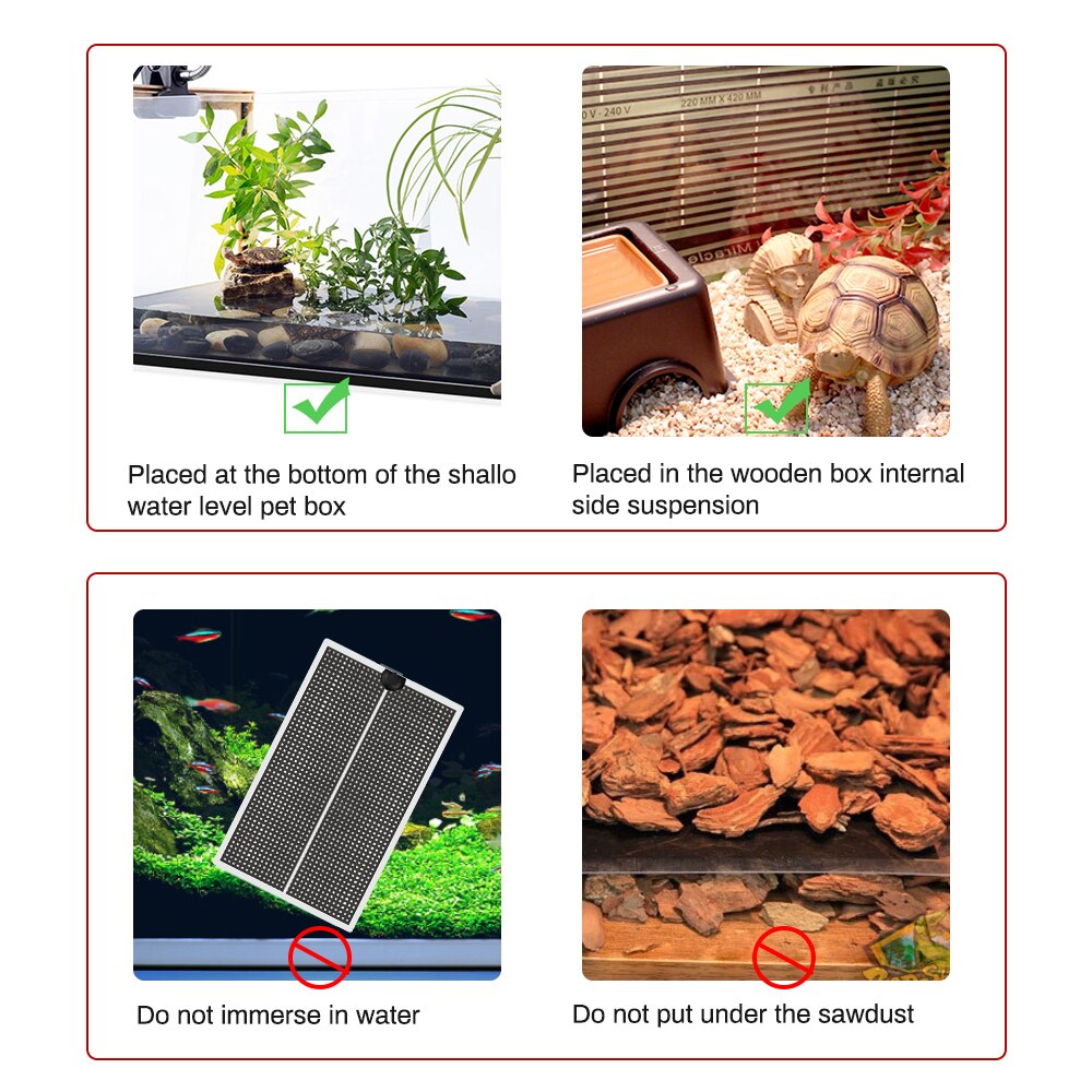 Heating Pad Climbing Pet Warm Reptiles Heat Mat Adjustable Temperature Controller Mats Reptile Accessories