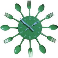 2020New Clock Watch Wall Clocks Cutlery Metal Kitchen Wall Clock Spoon Fork 3D Removable Quartz Wall Mounted Clocks