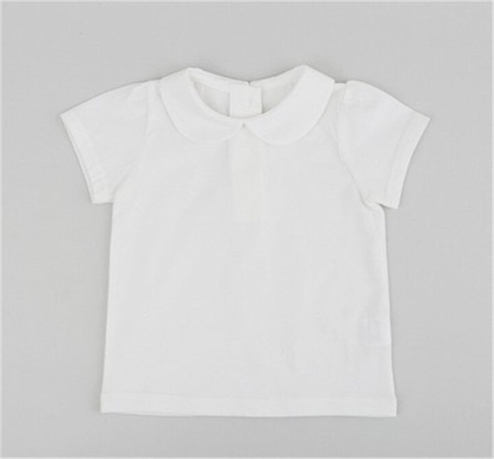 Blusa blanca de para bebé, ropa de primavera y verano para niñas, bonita blusa infantil, blusa para niños pequeños, blusas para niños: short sleeve blouseA / 9 meses