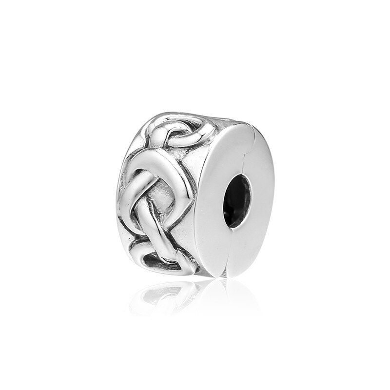 Coeur noué pince perles pour Bracelets à breloques femmes bricolage argent 925 Vintage perles breloque pour la fabrication de bijoux amour signe