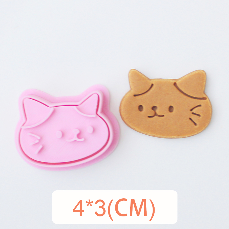 DIY Taart Decoreren Gereedschappen Leuke Kat Liefde Biscuit Mold Cookie Cutters Bakken Tool 3D Cartoon Plastic Bakvorm Cookie Tools: Oranje