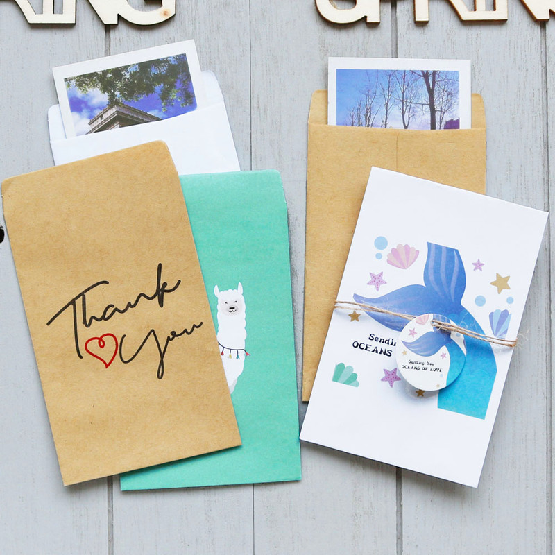 50 stuks mini kraft papieren zakjes voor eenhoorn bedankjes kleine tas zeemeermin bruiloft feest bedankjes zakjes lama papieren snoepzakjes