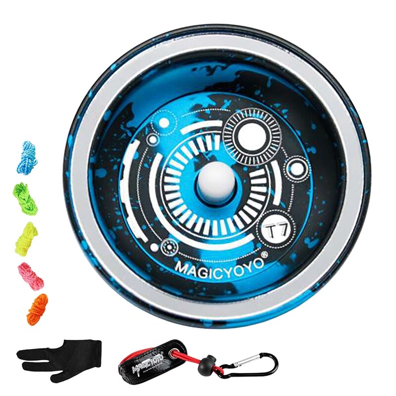 MAGICYOYO T7 Metal Responsive Yoyo for Kids Beginners with Narrow C Bearing,5 Replacement Yo-Yo Strings,Yo-Yo Holster,YoYo Glove: Default Title