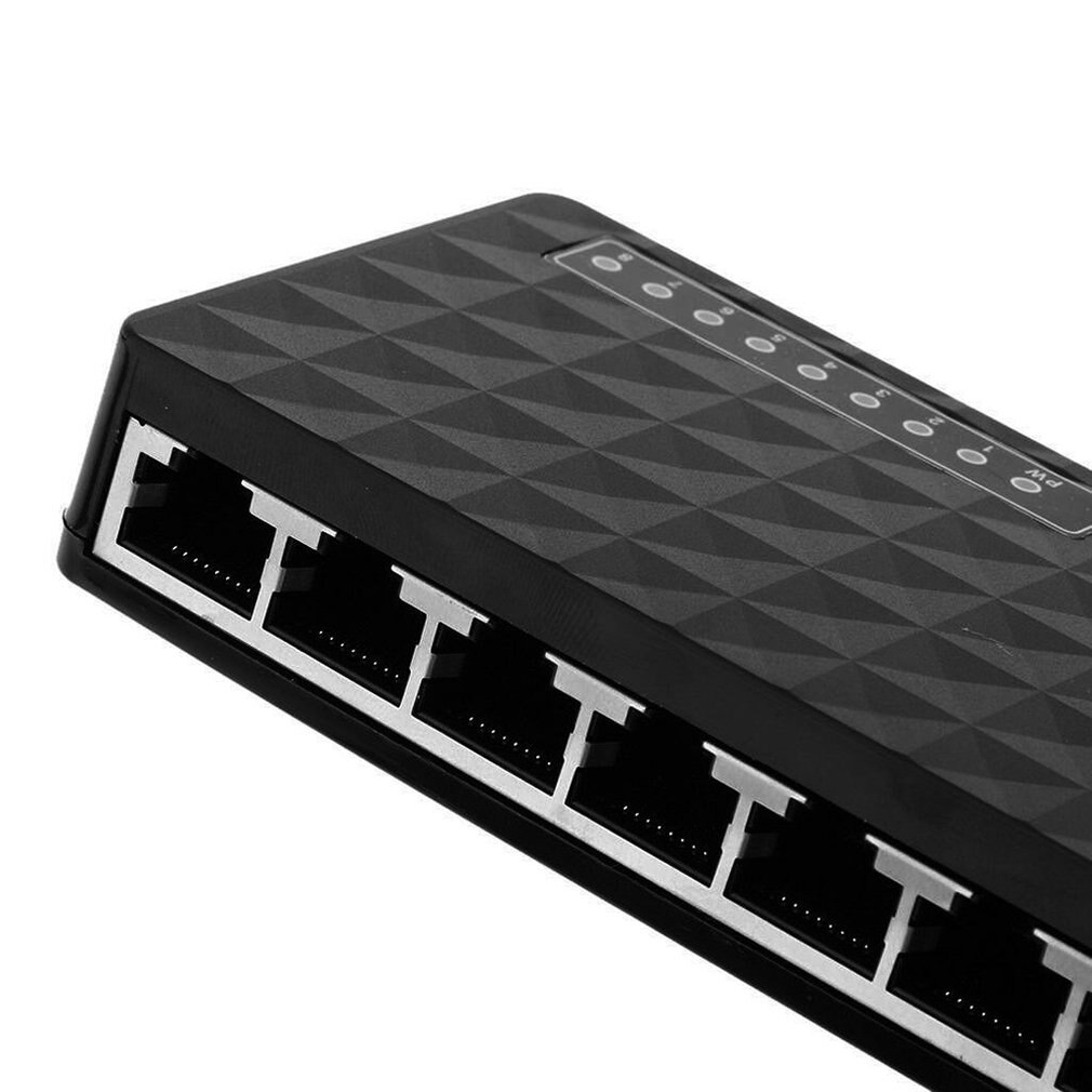 Praktisk 10/100 mbps 8 port hurtig ethernet lan desktop  rj45 netværk switch hub adapter høj ydeevne