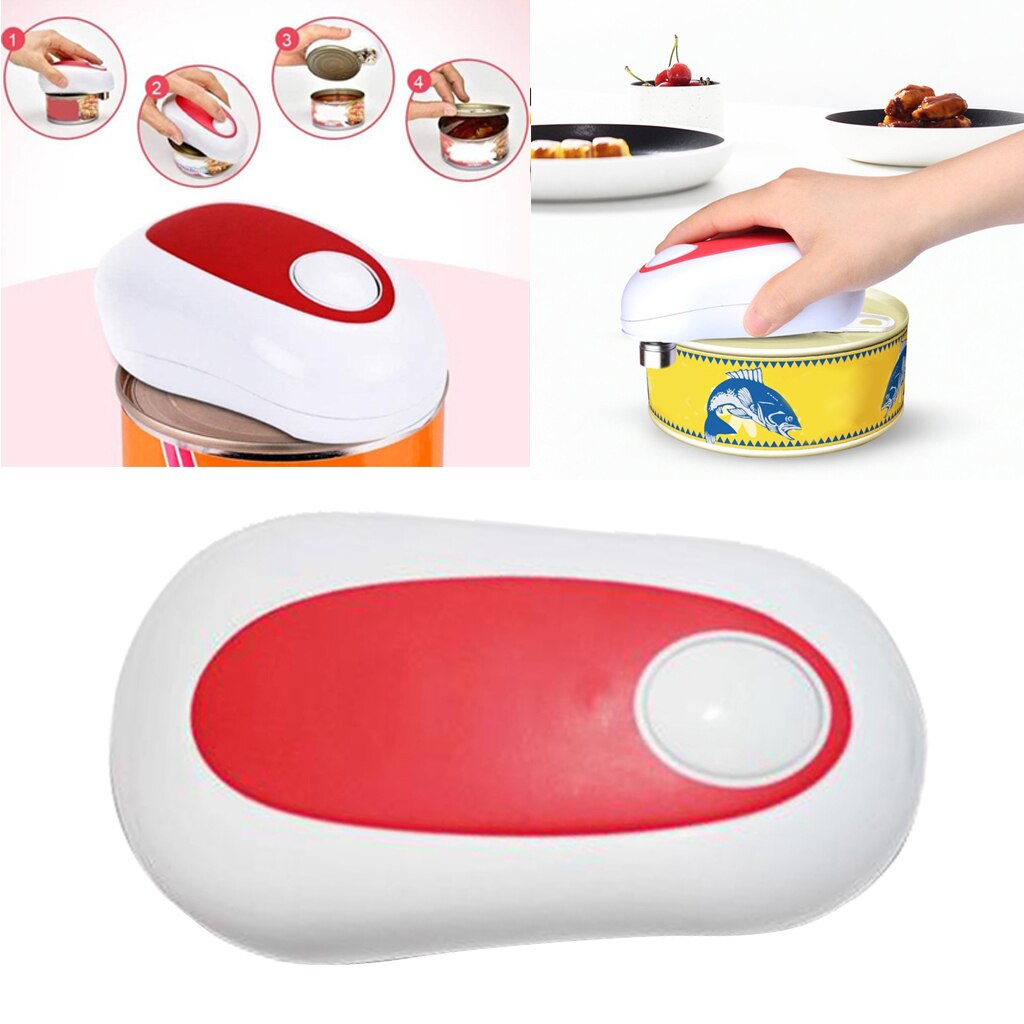 Handy Automatic One Touch Electric Can Opener No Sharp Edge Battery Powered