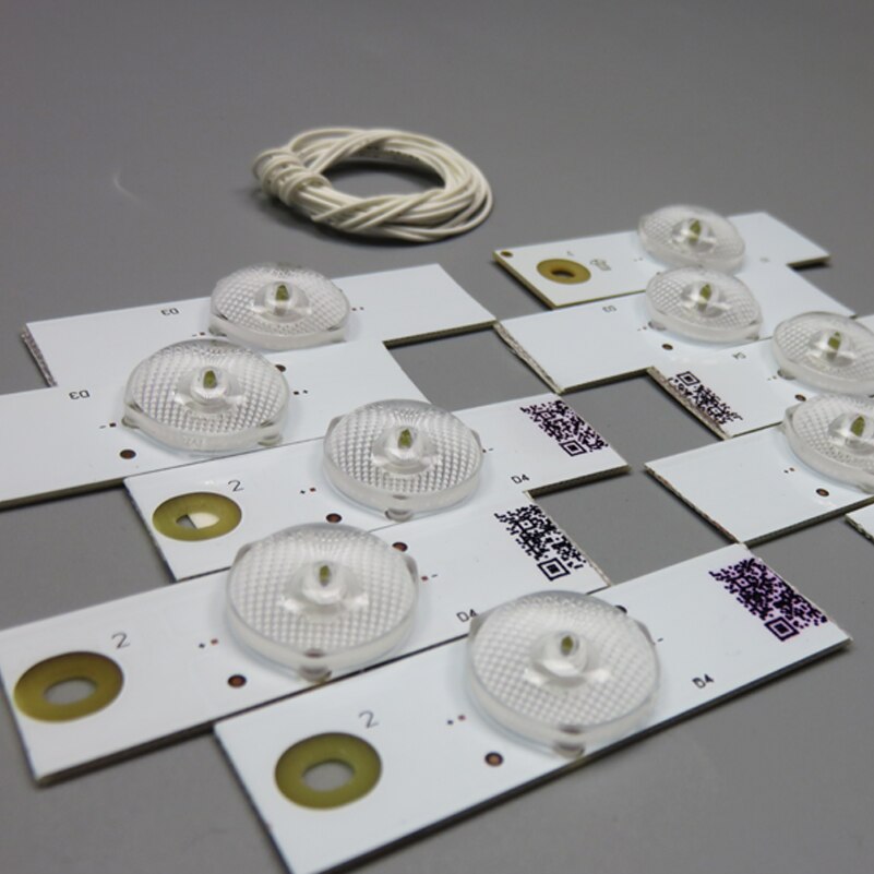 1 verpakking led-lamp met 3v- lampdiode, 32-65 inch tv optische lens flyer achtergrondverlichting, met kabel dubbelzijdige tape, in totaal  of 20 stuks