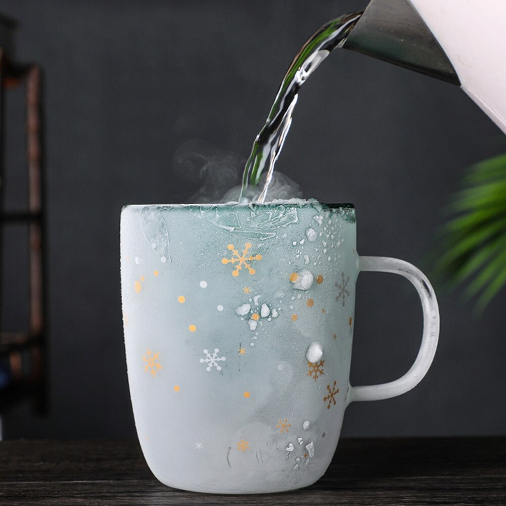 Jule kopp gjennomsiktig dobbelt anti-skolding glass juletre stjerne kopp kaffe kopp melk juice kopp barnas jul