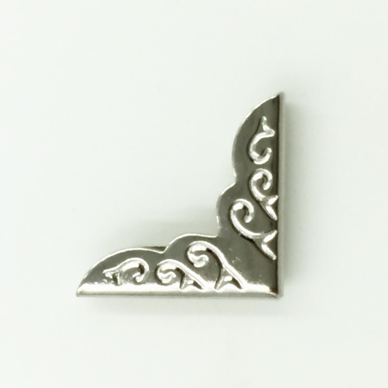 Bloem Patroon Silver Tone Boek Menu 'S Albums Mappen Hoeken Plakboek Hardware Protectors 20X15Mm 500 Stks/partij