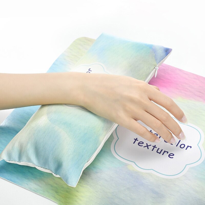 Nail Art Hand Pillow Cushion Nail Polish Holder Soft PU Leather Sponge Arm Rest Cushion Manicure Nail Tool Equipment with Mat