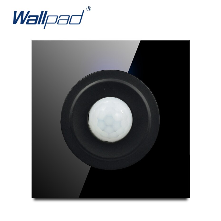 Wallpad Random Click Push Button Wall Light Switch With LED Indicator Socket Black Tempered Glass Panel For Home: Motion Sensor