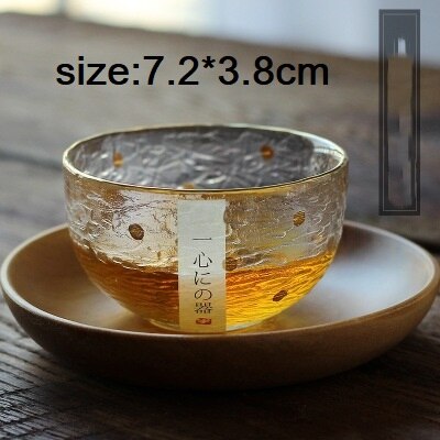 Japansk gravering glas te kop fortykket håndlavet hammer mønster kop zen hjerteglas smagning te sæt hjemmekontor virksomhed: -en