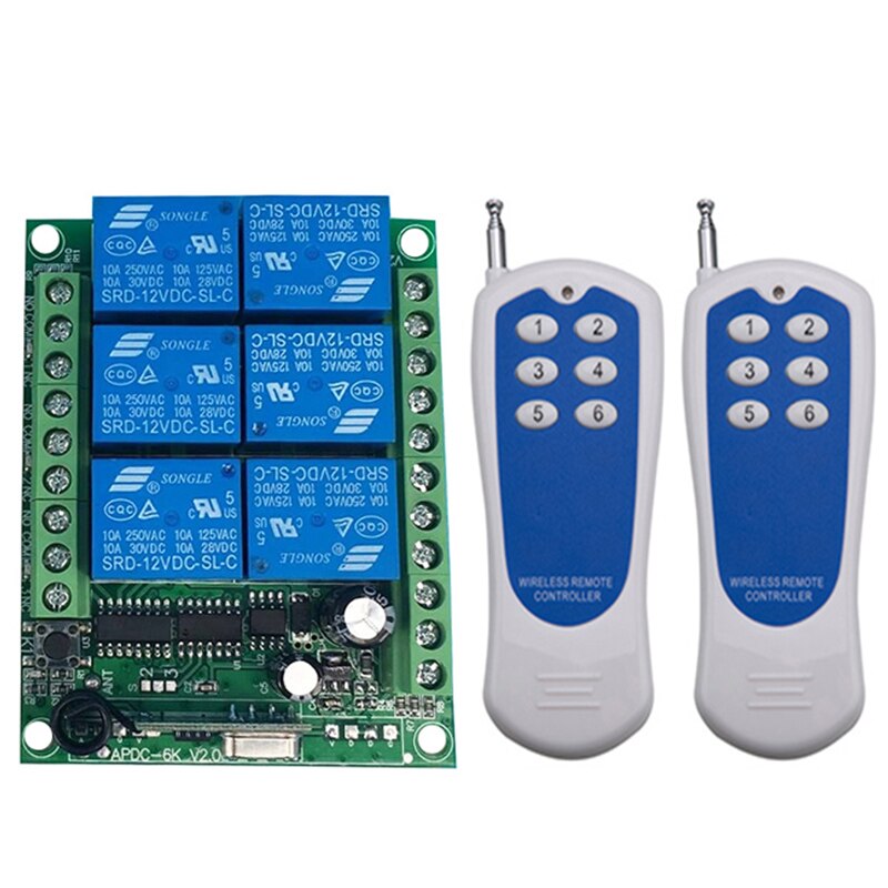 500m DC 12V 24V 6CH 6 CH Kanal Drahtlose Fernbedienung Regler Radio Schalter Absender Empfänger 315 / 433 MHz: Braun / 12V / 315MHZ