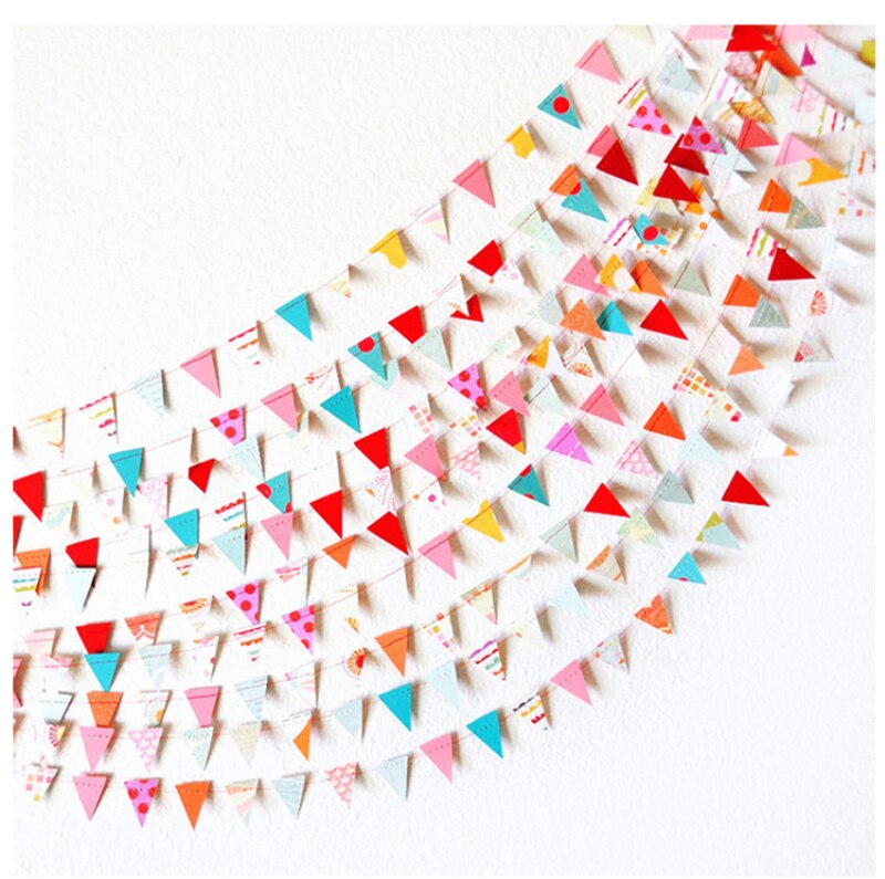 4M banderas coloridas guirnalda de papel banderines de cumpleaños banderín de de bebé decoración colgante Banner boda bandera suministros