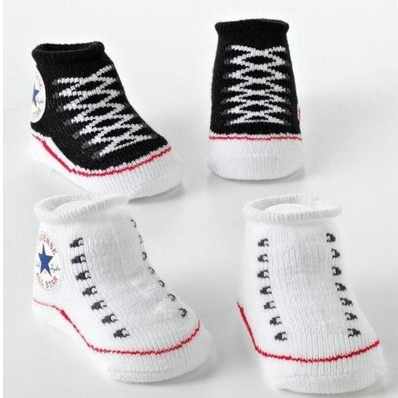 Infant Kleinkind Baby Jungen Mädchen Socken, Die Aussehen Wie Schuhe Anti-slip Baumwolle Innen Socke 0-6months Frieden Socken Schwarz weiß blau Rot