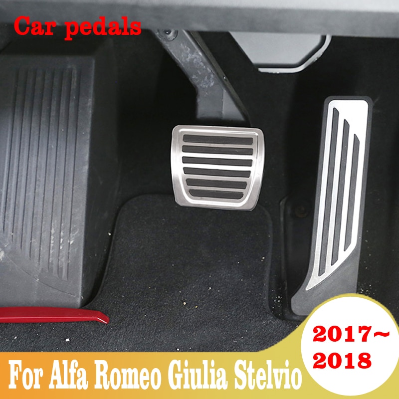 Voor Alfa Romeo Giulia Stelvio Roestvrijstalen Gaspedaal Rempedaal Cover Pad Case Antislip auto Accessoires