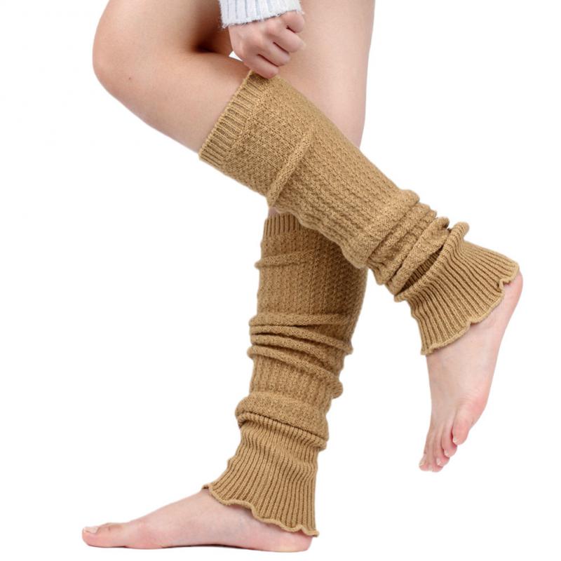 Calcetines largos de punto para mujer, calcetín elástico hasta la rodilla para exteriores, calentadores de piernas, medias ajustadas cálidas para mujer, de Navidad de Año 2022: Khaki