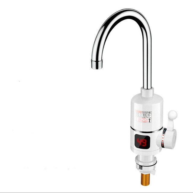 3000w Electric Kitchen Water Heater Tap Instant Cold Heating Water Faucet 3S Instantaneous Heater Faucet Tankless: White / EU Plug
