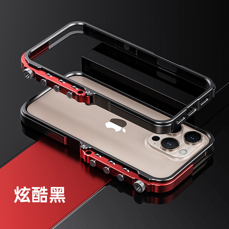 Armadura de aluminio marco de parachoques de Metal funda para IPhone 16 15 14 13 Pro Max Plus IPones 16Pro 15Pro I16 ProMax accesorios de cubierta dura: Azul / Iphone 15 Plus