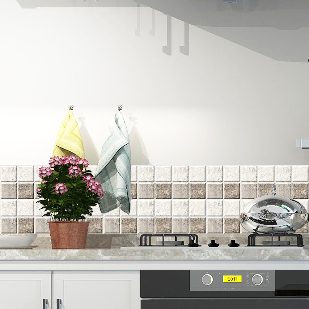 6pcs Tile Mosaics tile stickers Kitchen Bathroom Personality Anti-Tile Stickers наклейки на плитку kitchen countertops #FS23