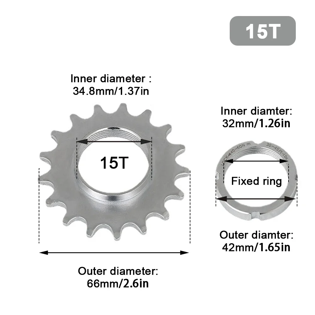Piñón de rueda de bicicleta de piñón fijo 13t/14t/15t/16t/17t/18t con anillo de bloqueo, accesorios de ciclismo para buje de bicicleta de pista Fixie: Rojo