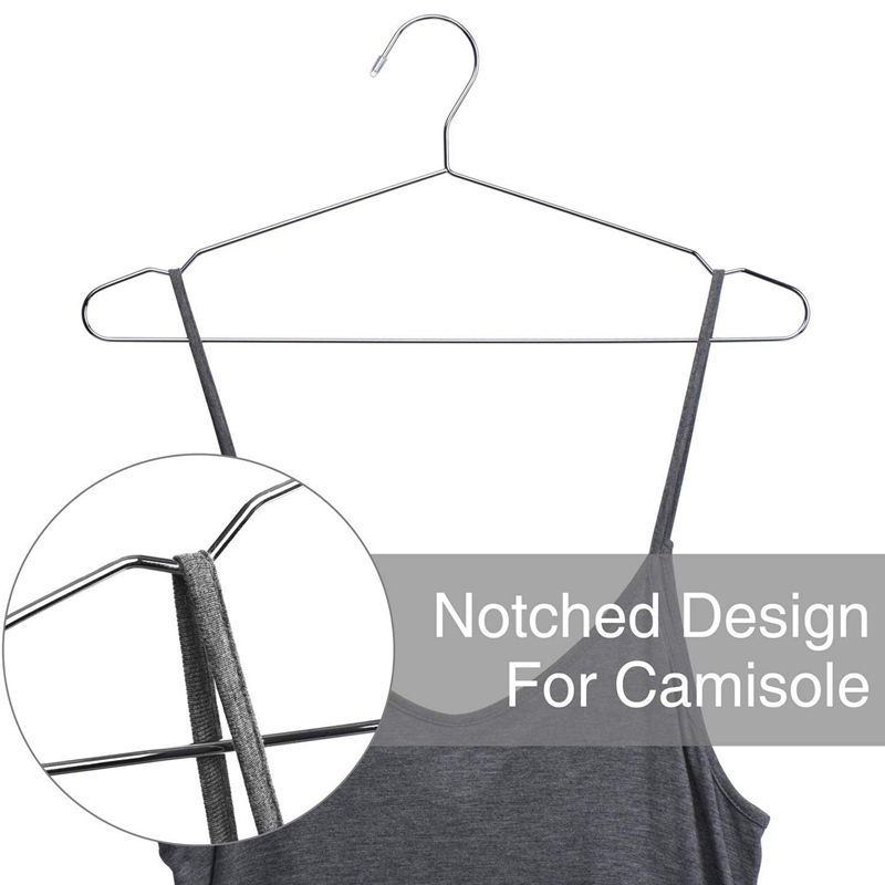 Perchas de 20 piezas de acero inoxidable para ropa, gancho para ahorrar espacio, estándar, 40 cm