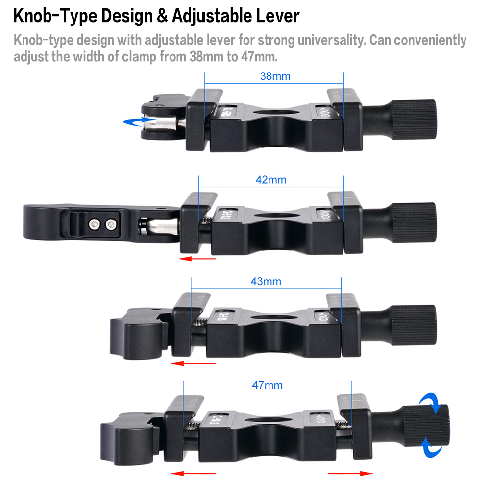 Andoer CL-50LS Aluminum Quick Release Clamp with Adjustable Lever for Arca Swiss Standard Quick Release Plate Ball Head Tripod