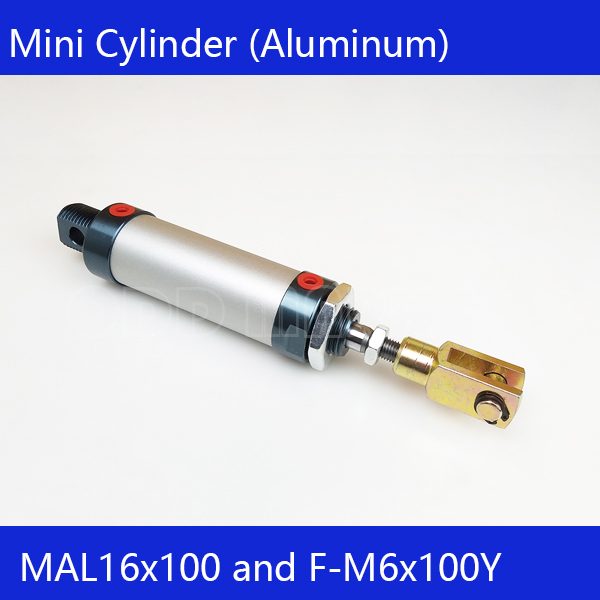 MAL16 * 100 pręt pojedyncze podwójne działanie siłownik pneumatyczny ze stopu aluminium ze stopu aluminium mini cylinder: MAL16x100 Y