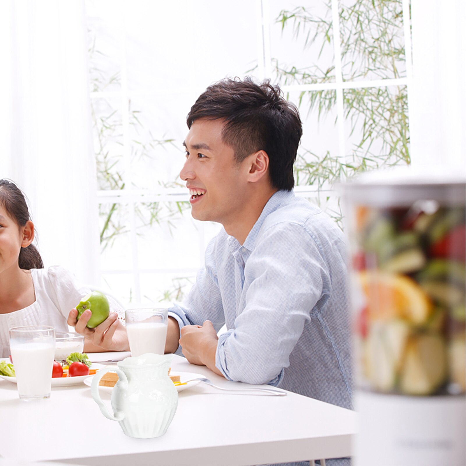 Drinking Mug Decorative Coffee Cup Hotel Ceramic (White)