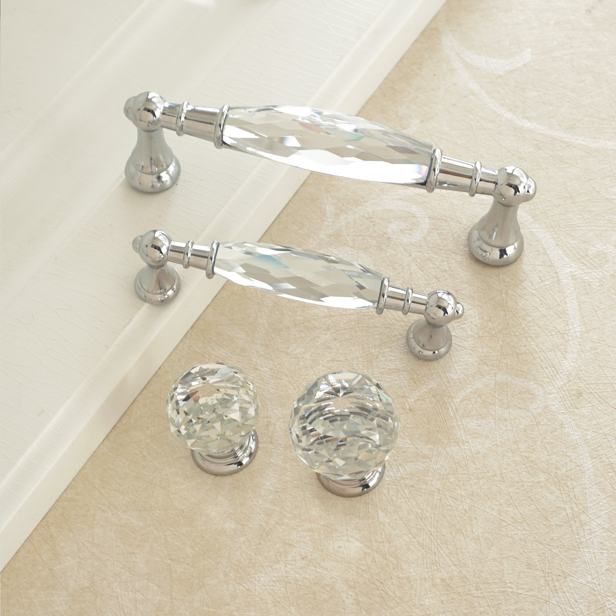 3,75 "5" de cristal manijas del Gabinete esférica cajón perillas para puerta de Metal para tirador de mueble manija del Gabinete de diámetro 30/40mm