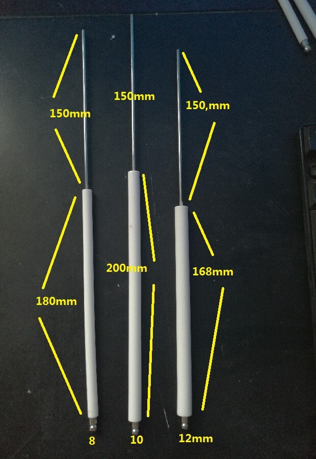 En lang keramisk tændingselektrode/gnisttænder/gnisttænderstang 8mm/10 mm 12mm ne