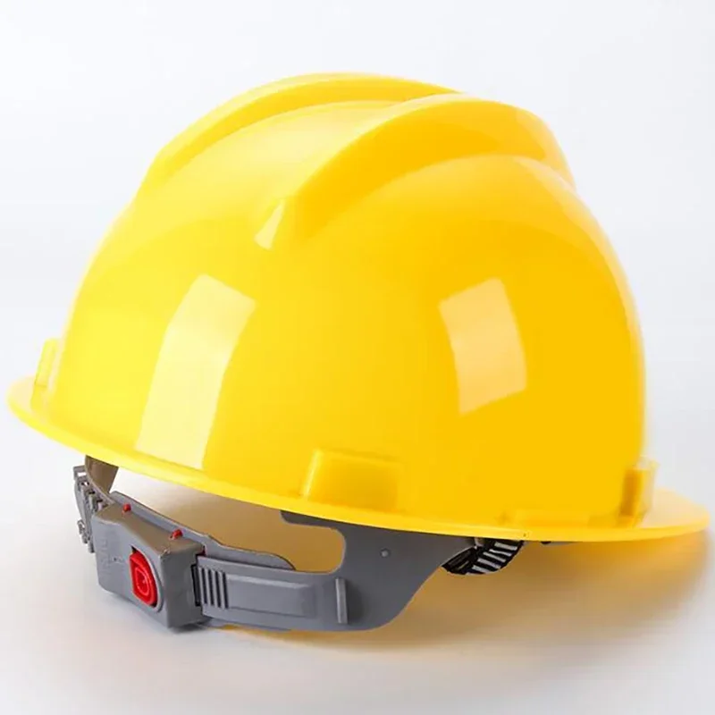 Worker Construction Site Protective Cap ABS Hard Hat V Shaped Adjustable Size Rotary Knob Safety Helmet